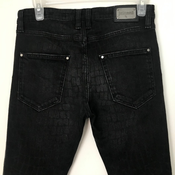 Authentic Just Cavalli Reptile Black Jeans